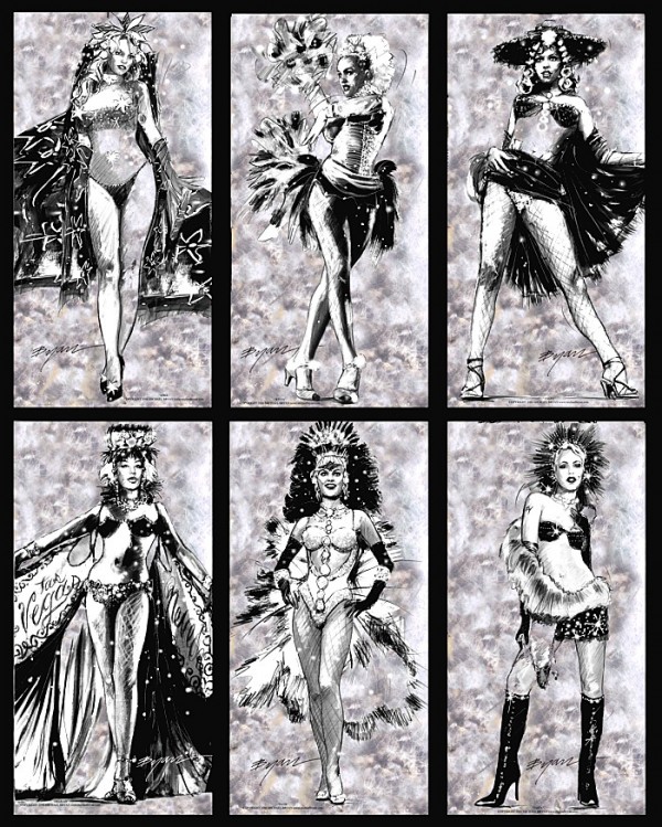 6 piece Showgirls suite, Laminated Giclees by Michael Bryan