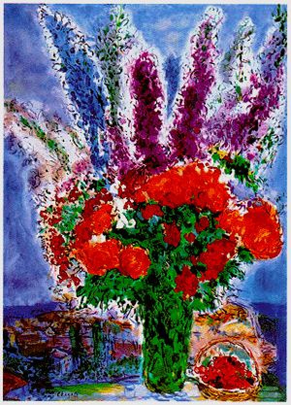 "Le Bouquest de Renoncules" Plate-Signed Lithograph by Marc Chagall