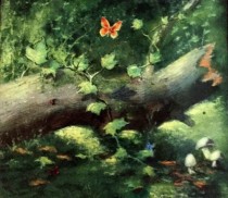 "Butterflies in the Forest" Original Enamel on Copper by Max Karp